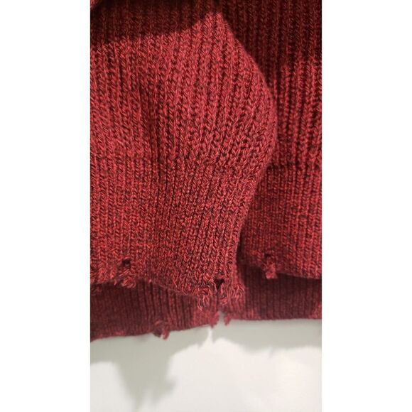 Pistola Distressed Cotton Crew Neck Pullover Sweater in Cherry Black Marl XL - Picture 9 of 11
